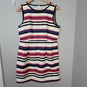 J.Crew Multistripe Dress in Nautical Stripe Sleeveless Cotton Shift 8 NWT